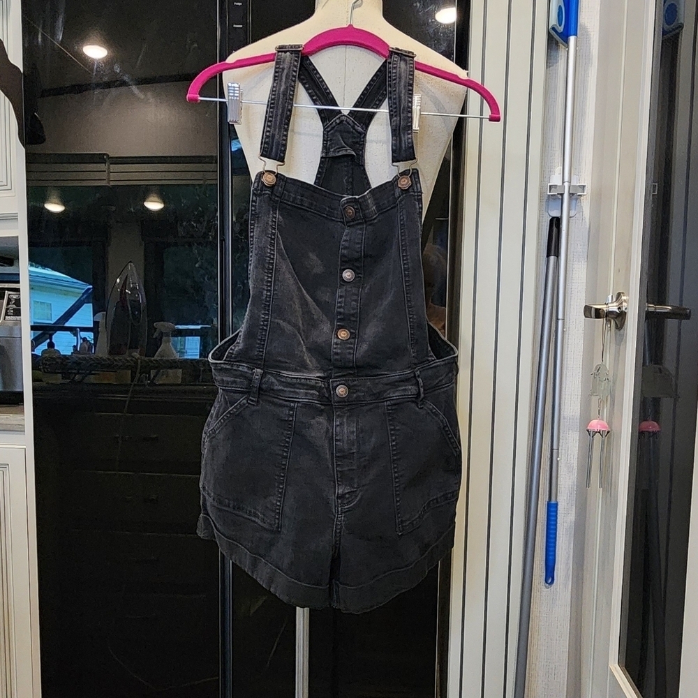 Hollister Women's Dark Denim Overalls - Picture 2 of 9